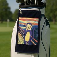 Monkey Screaming Painting Parody Golf Towel