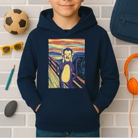 Monkey Screaming Painting Parody Kids Hoodie