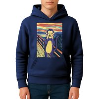 Monkey Screaming Painting Parody Kids Hoodie