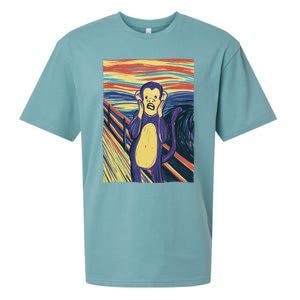 Monkey Screaming Painting Parody Sueded Cloud Jersey T-Shirt