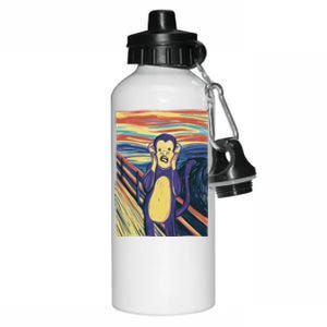 Monkey Screaming Painting Parody Aluminum Water Bottle