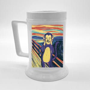 Monkey Screaming Painting Parody Beer Stein