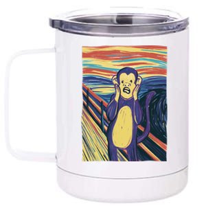 Monkey Screaming Painting Parody 12 oz Stainless Steel Tumbler Cup