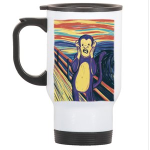 Monkey Screaming Painting Parody Stainless Steel Travel Mug