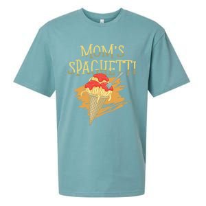 Mom's Spaghetti Pasta Lover Italian Food Spaghetti Funny Gift Sueded Cloud Jersey T-Shirt