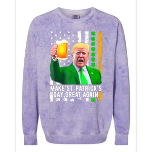 Make St PatrickS Day Great Again Funny Trump Colorblast Crewneck Sweatshirt