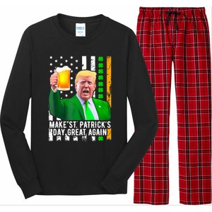 Make St PatrickS Day Great Again Funny Trump Long Sleeve Pajama Set