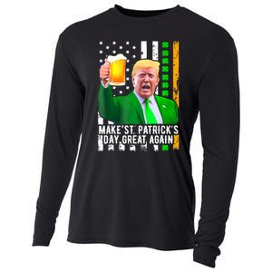 Make St PatrickS Day Great Again Funny Trump Cooling Performance Long Sleeve Crew