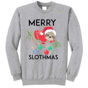 Merry Slothmas Pajamas Christmas Hanging Tree Bed Gift Sweatshirt