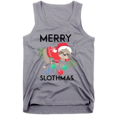 Merry Slothmas Pajamas Christmas Hanging Tree Bed Gift Tank Top