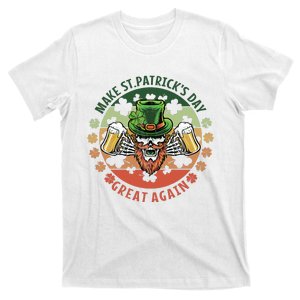 Make St Patrick's Day Great Again Skull Skeleton Beer Drinking Team Donald Trump T-Shirt