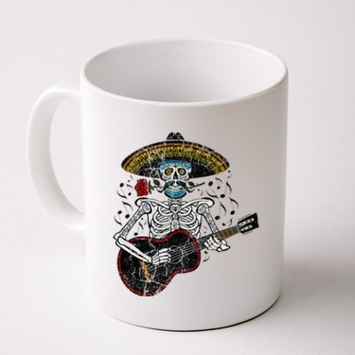 Mariachi Skeleton Playing Guitar Day Of The Dead Coffee Mug