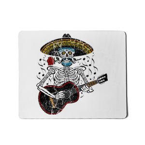 Mariachi Skeleton Playing Guitar Day Of The Dead Mousepad