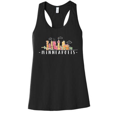 Minneapolis Skyline Pride Vintage Minnesota Women's Racerback Tank