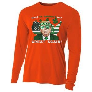 Make St Patricks Day Great Again Trump Cooling Performance Long Sleeve Crew