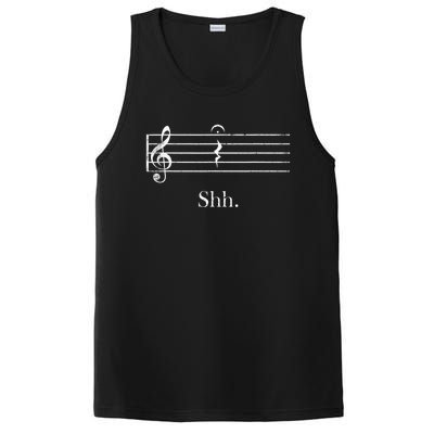 Music Shh Quarter Rest Retro Music PosiCharge Competitor Tank