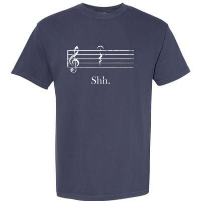 Music Shh Quarter Rest Retro Music Garment-Dyed Heavyweight T-Shirt