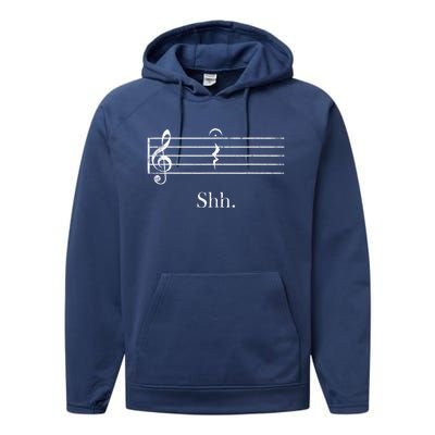 Music Shh Quarter Rest Retro Music Performance Fleece Hoodie