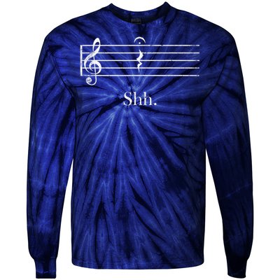 Music Shh Quarter Rest Retro Music Tie-Dye Long Sleeve Shirt