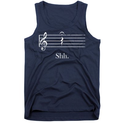 Music Shh Quarter Rest Retro Music Tank Top