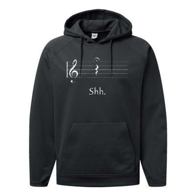 Music Shh Quarter Rest And Fermata Performance Fleece Hoodie