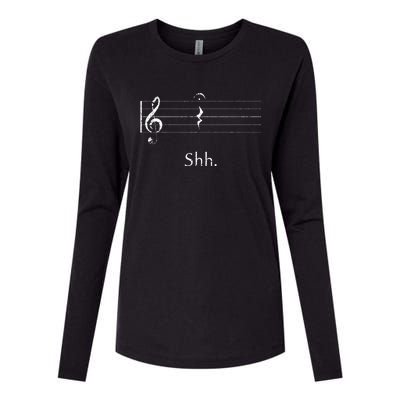 Music Shh Quarter Rest And Fermata Womens Cotton Relaxed Long Sleeve T-Shirt