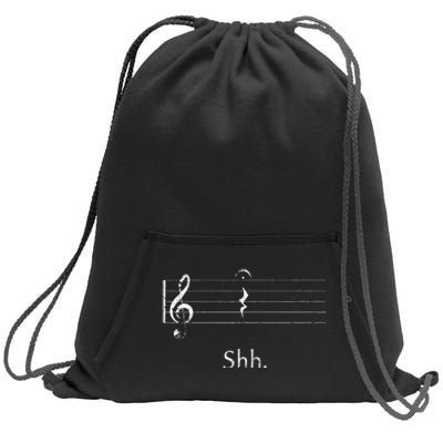 Music Shh Quarter Rest And Fermata Sweatshirt Cinch Pack Bag