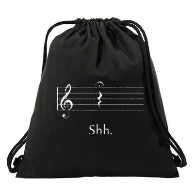 Music Shh Quarter Rest And Fermata Drawstring Bag