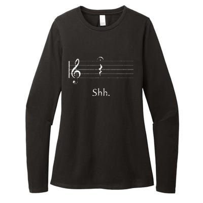 Music Shh Quarter Rest And Fermata Womens CVC Long Sleeve Shirt