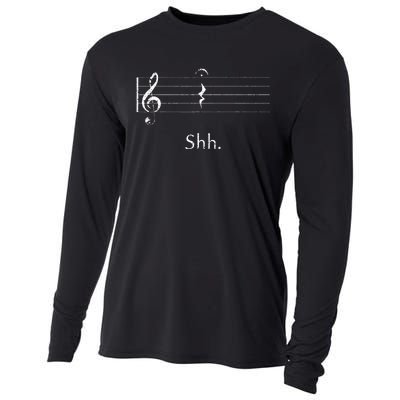 Music Shh Quarter Rest And Fermata Cooling Performance Long Sleeve Crew