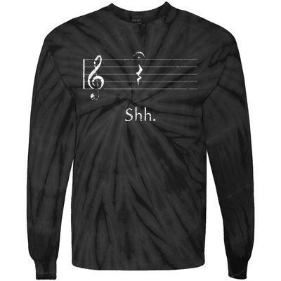 Music Shh Quarter Rest And Fermata Tie-Dye Long Sleeve Shirt