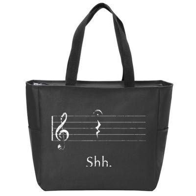 Music Shh Quarter Rest And Fermata Zip Tote Bag