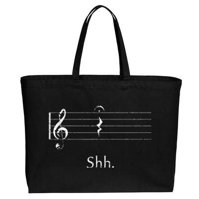 Music Shh Quarter Rest And Fermata Cotton Canvas Jumbo Tote