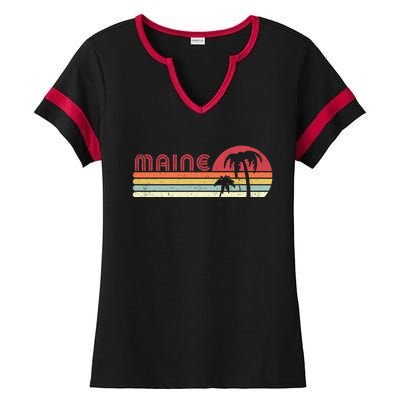 Maine Shirt. Retro Style ME, USA Ladies Halftime Notch Neck Tee