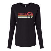 Maine Shirt. Retro Style ME, USA Womens Cotton Relaxed Long Sleeve T-Shirt