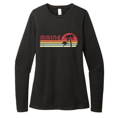 Maine Shirt. Retro Style ME, USA Womens CVC Long Sleeve Shirt