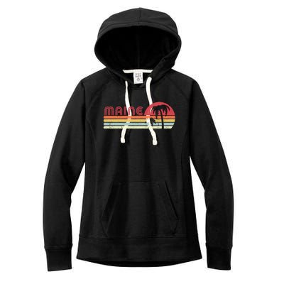 Maine Shirt. Retro Style ME, USA Women's Fleece Hoodie