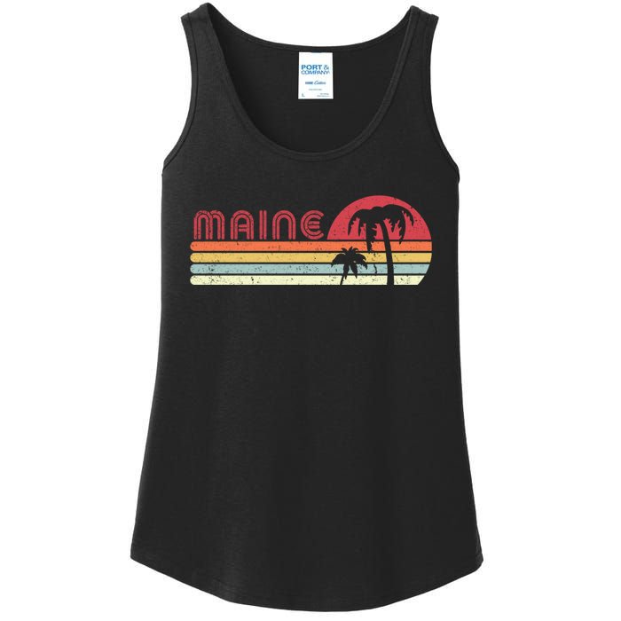 Maine Shirt. Retro Style ME, USA Ladies Essential Tank