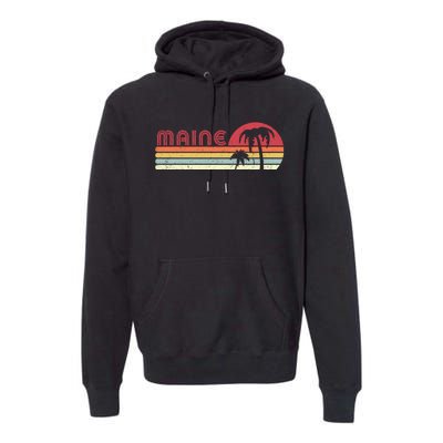 Maine Shirt. Retro Style ME, USA Premium Hoodie