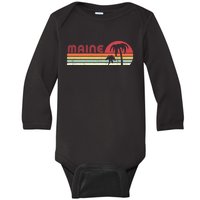 Maine Shirt. Retro Style ME, USA Baby Long Sleeve Bodysuit