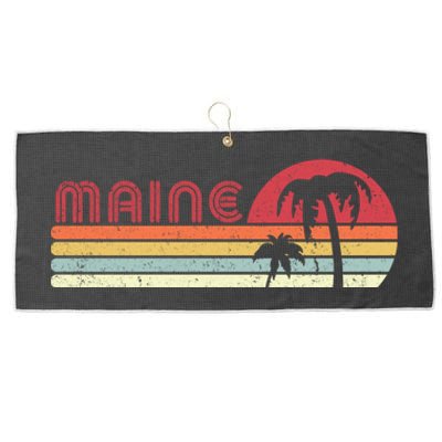 Maine Shirt. Retro Style ME, USA Large Microfiber Waffle Golf Towel