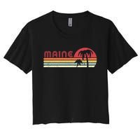 Maine Shirt. Retro Style ME, USA Women's Crop Top Tee