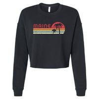 Maine Shirt. Retro Style ME, USA Cropped Pullover Crew