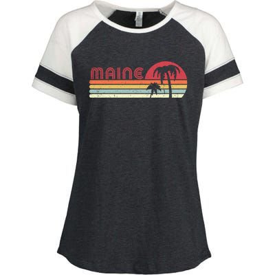 Maine Shirt. Retro Style ME, USA Enza Ladies Jersey Colorblock Tee