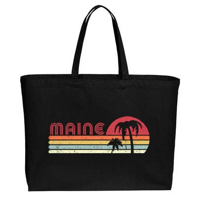 Maine Shirt. Retro Style ME, USA Cotton Canvas Jumbo Tote