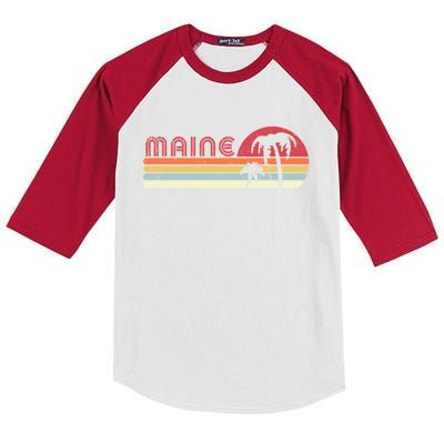 Maine Shirt. Retro Style ME, USA Kids Colorblock Raglan Jersey