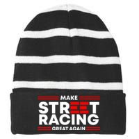 Make Street Racing Great Again Striped Beanie with Solid Band