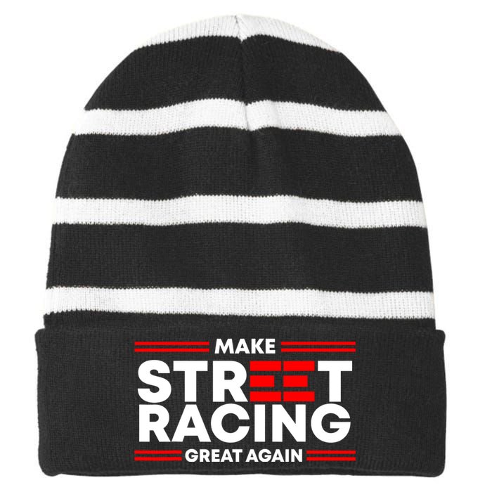 Make Street Racing Great Again Striped Beanie with Solid Band