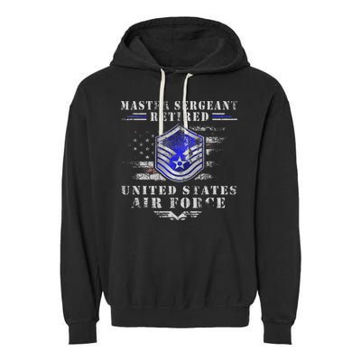 Master Sergeant Retired Military Retirement Garment-Dyed Fleece Hoodie