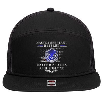 Master Sergeant Retired Military Retirement 7 Panel Mesh Trucker Snapback Hat